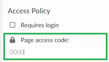 Page access code