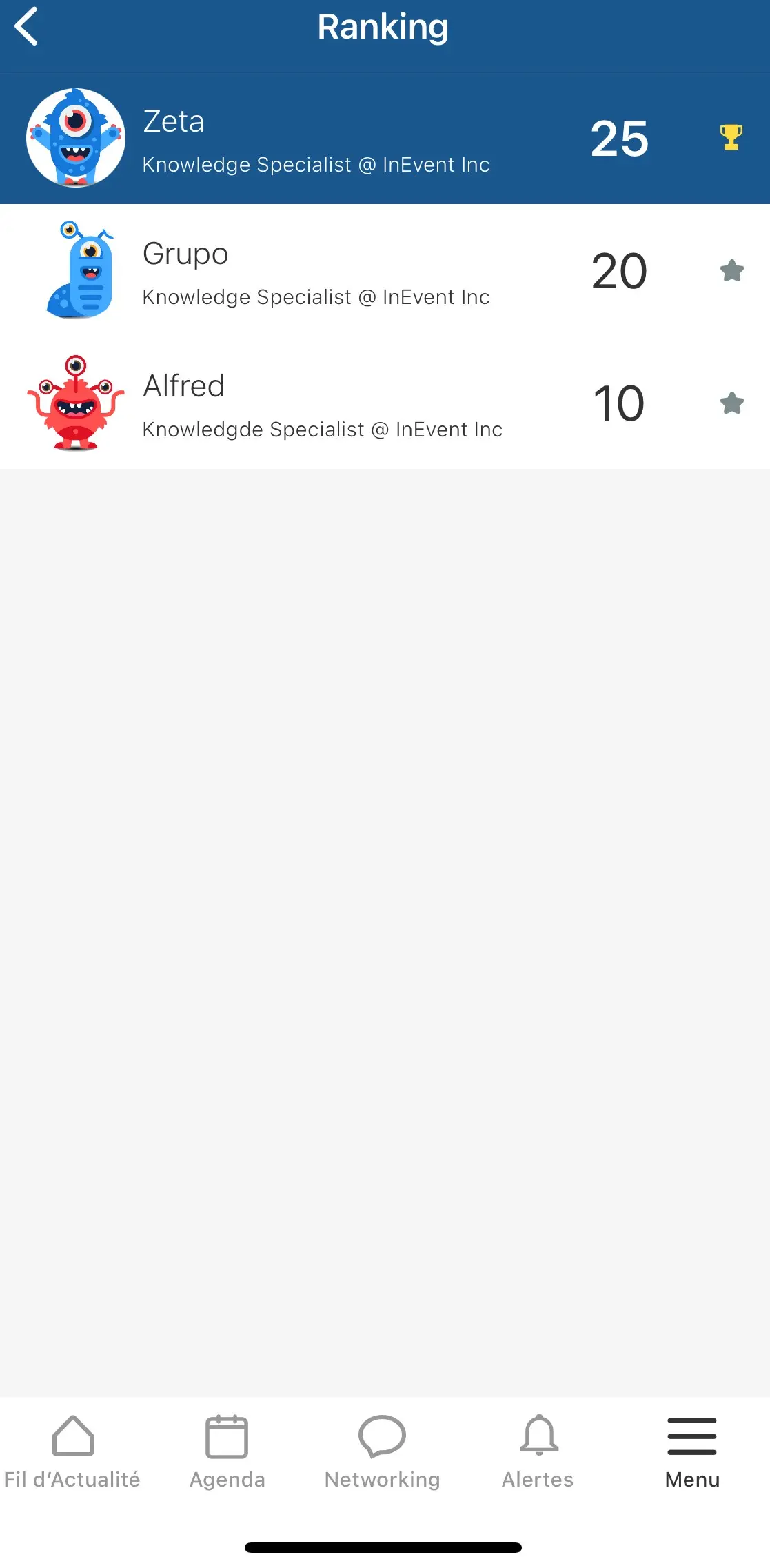 Visualiser le classement sur l'application