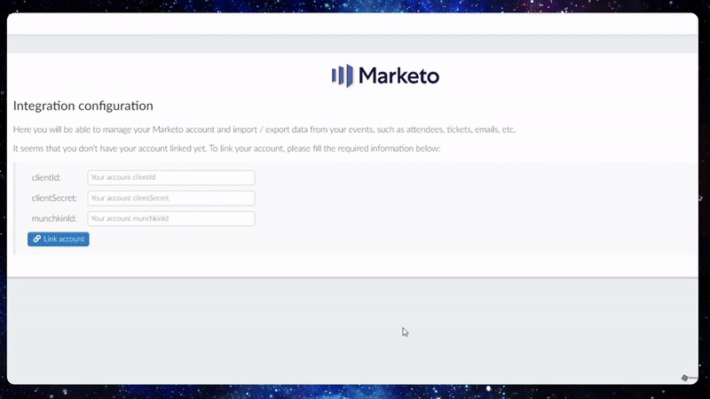 GIF montrant comment accéder à votre compte Marketo
