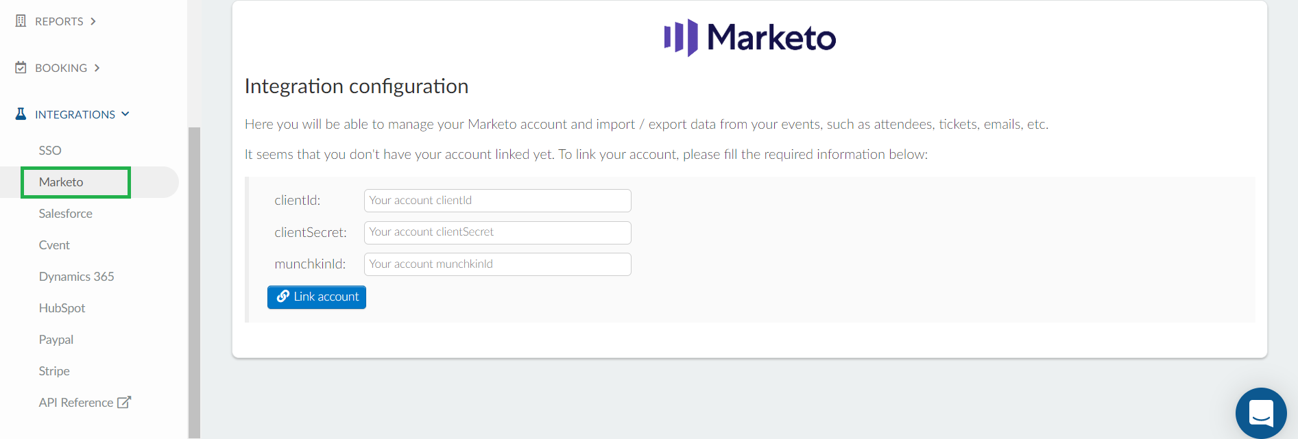 How to integrate the platform with Marketo