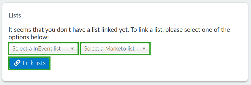 Screenshot showing the List section in the Marketo integration interface