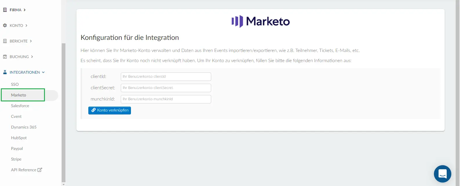 How to integrate the platform with Marketo
