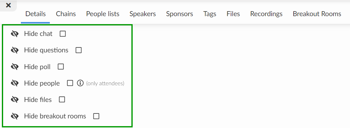 Hiding tabs in a room
