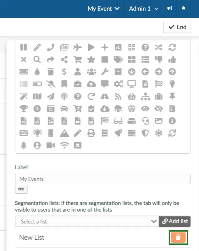 Removing a segmentation list