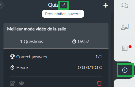 ouvrir le classement du Quiz dans le Virtual Lobby