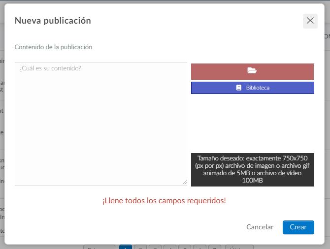 mensaje de error