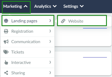 Marketing > Landing page > website