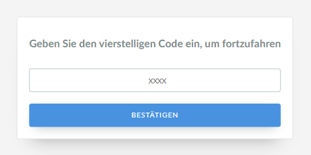 Sobald ein Code eingegeben wird, wird die Website automatisch gesperrt.