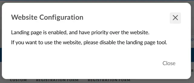 Warning tooltip