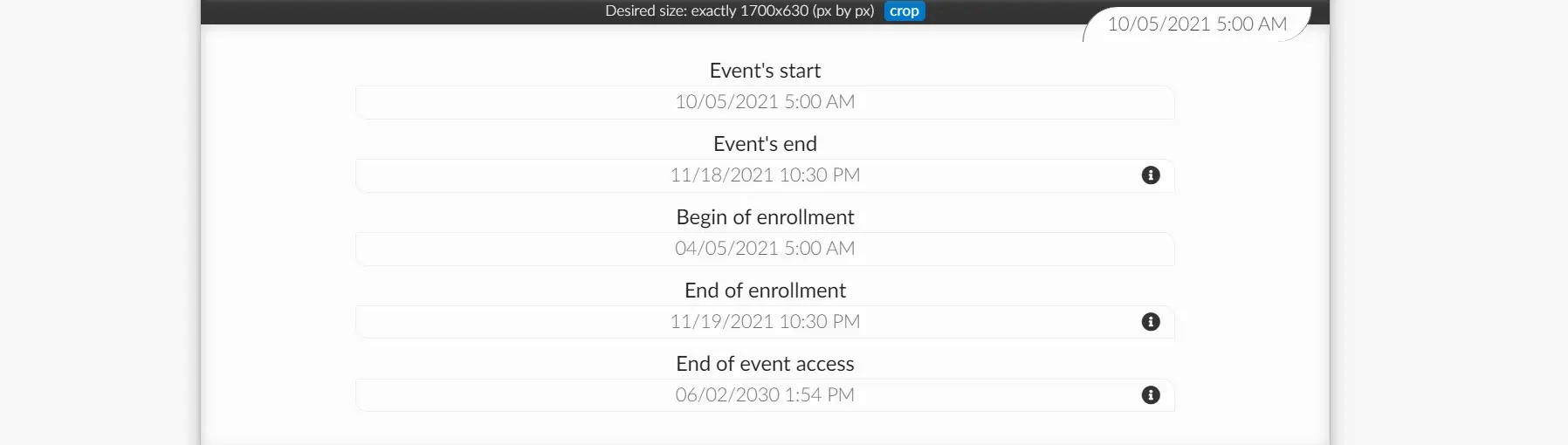 Event's dates