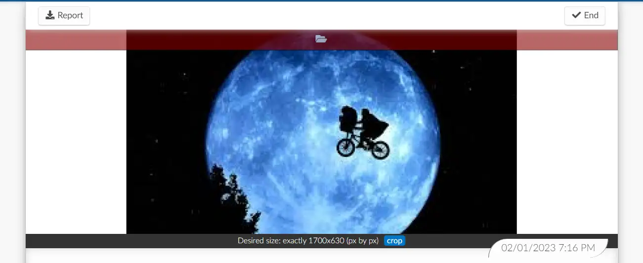 Screenshot showing the Event cover image editor.