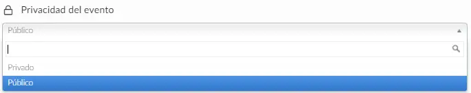Privacidad del evento