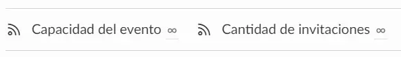 Capacidad de eventos e invitaciones