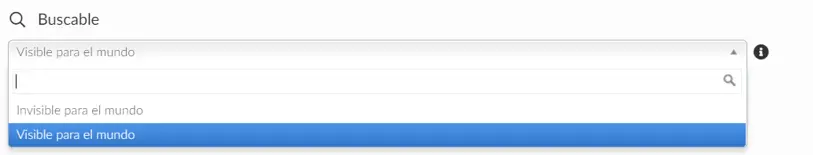 Permitir la búsqueda: Visible/Invisible