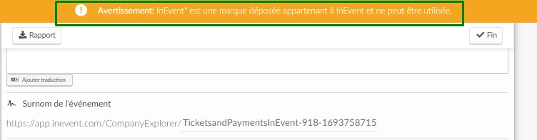 Avertissement: InEvent est une marque déposée