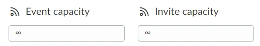 Event and invite capacity