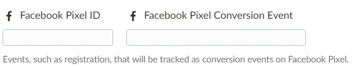 Facebook pixel ID field