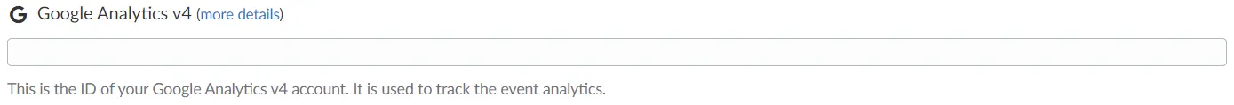 Google Analytics 4 field.