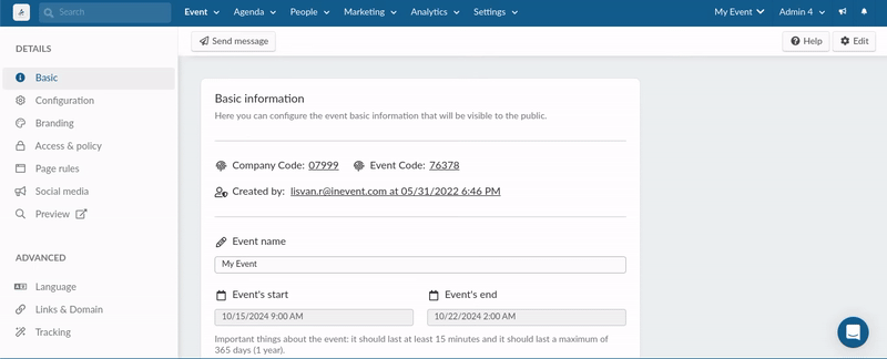 Gif showing how to download event full report.