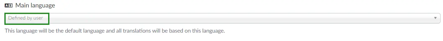 Main language define by user