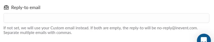 Screenshot showing the reply-to email field