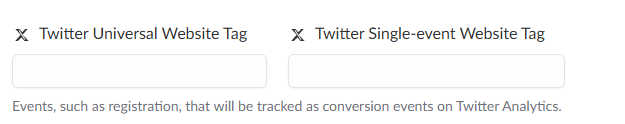 Twitter events manager field