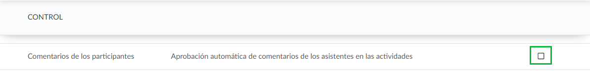 Desactivar comentarios de los participantes
