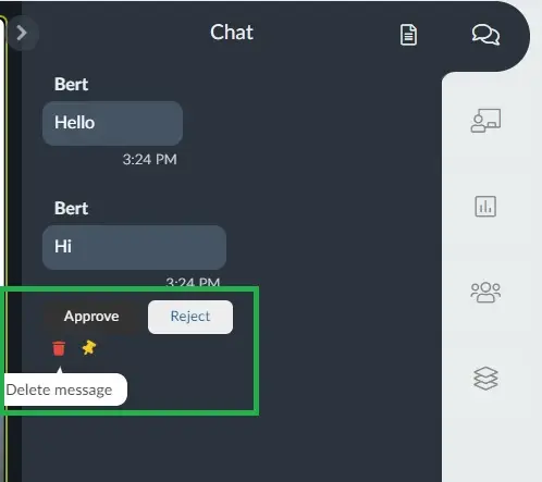 Moderating chat comments in the Virtual Lobby