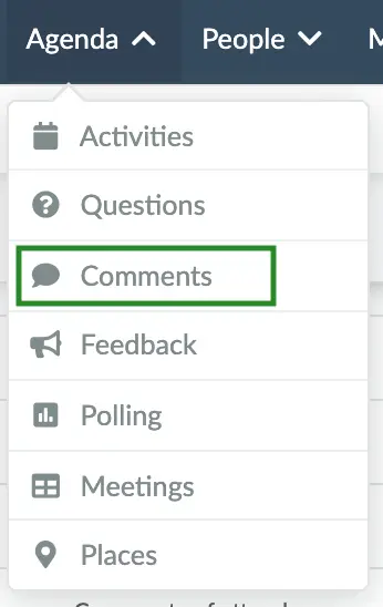 Agenda > Comments