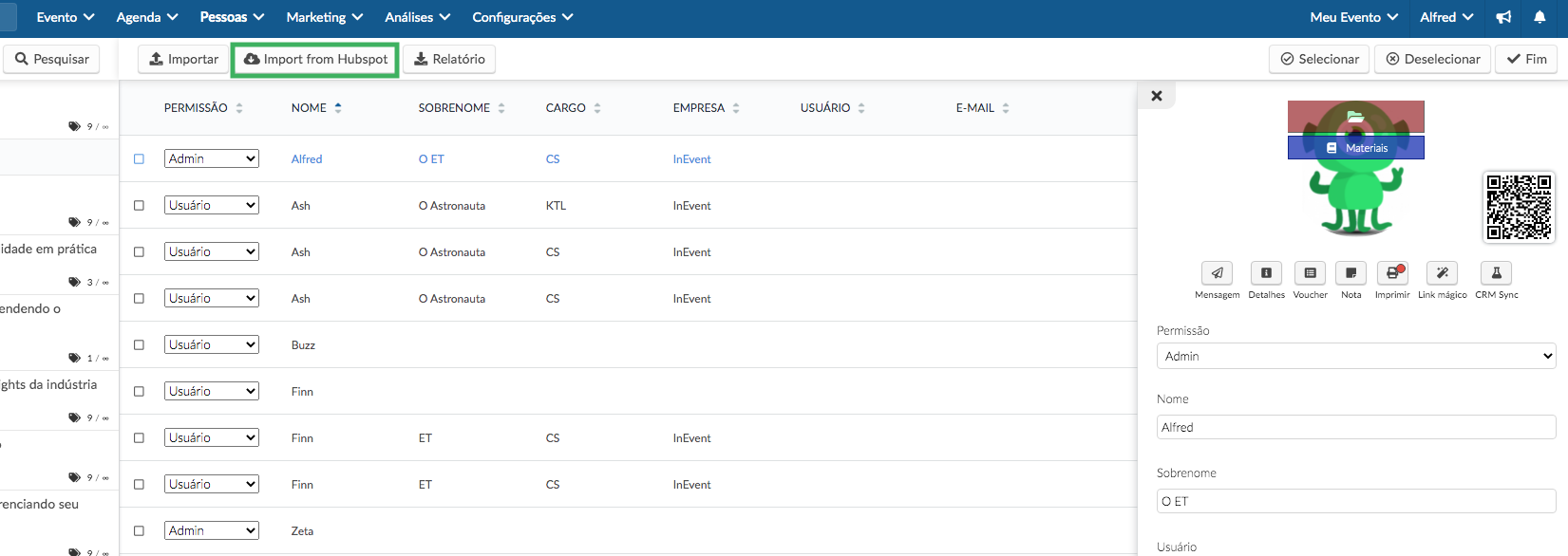 Importing attendees from Hubspot