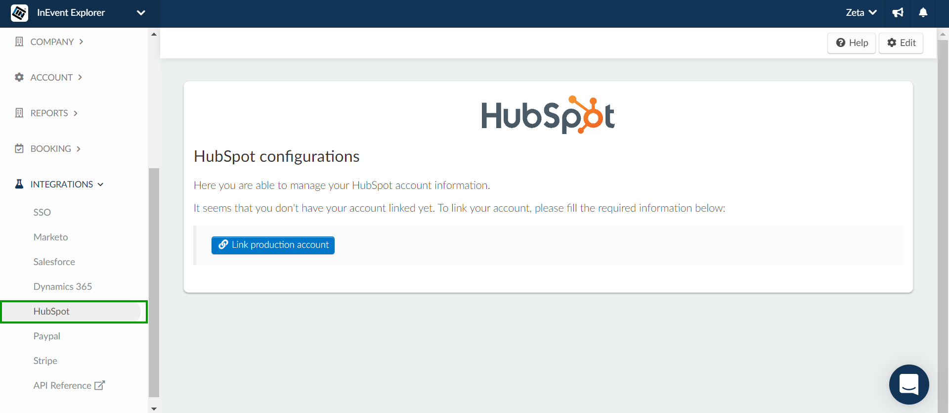 Hubspot integration on the company level