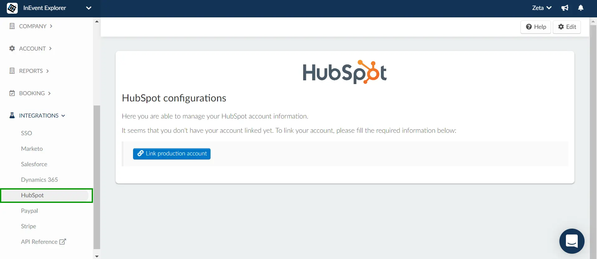 Integrations > HubSpot