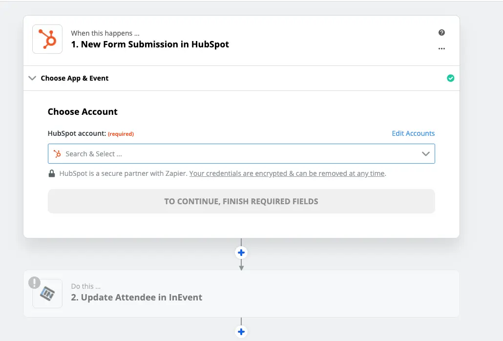 subsequent Zapier process flow