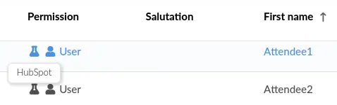 HubSpot icon next to their names