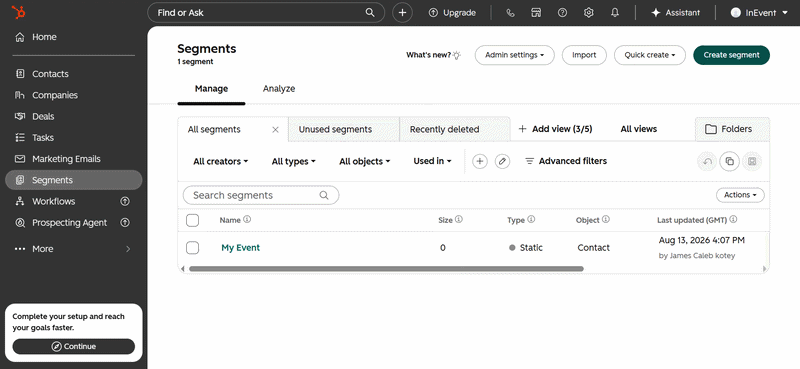 Attendee status filter