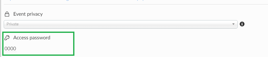 Access password