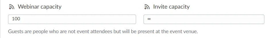 Webinar and Invite capacity