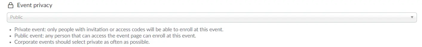 Event Privacy: public