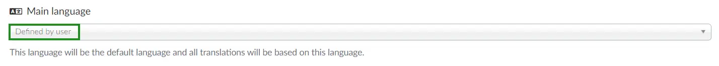 Main language define by user