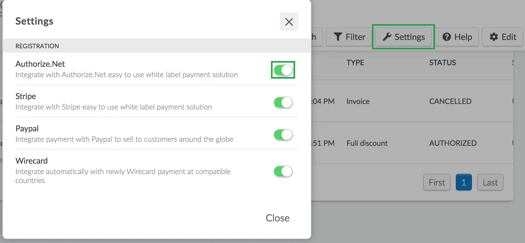 Integrating other payment options