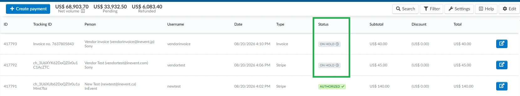 Payment On hold
