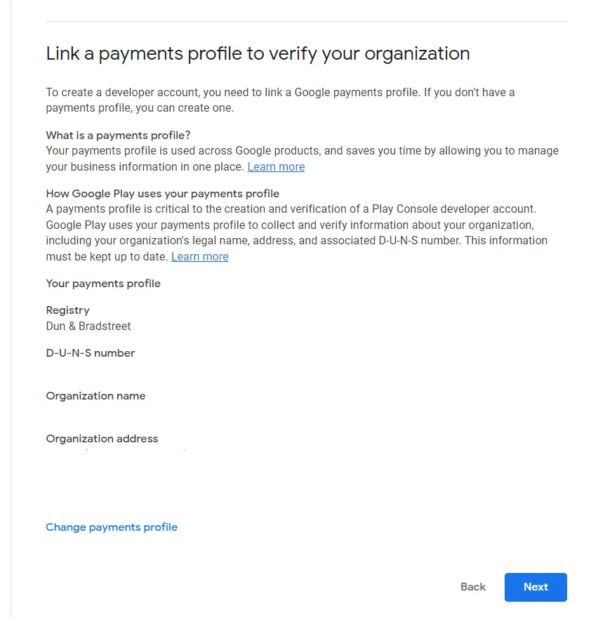 Link the payment profile