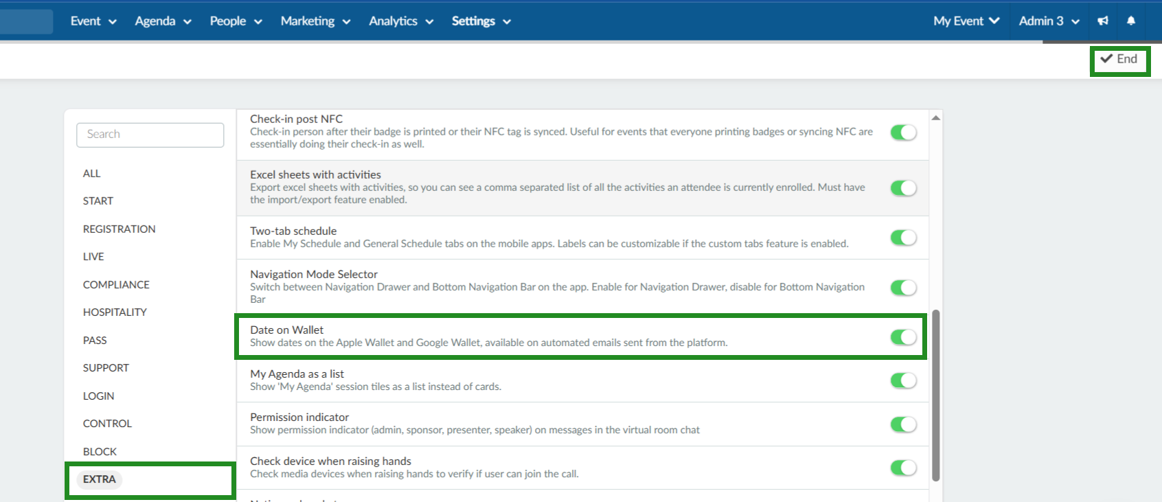 Date on Wallet tool