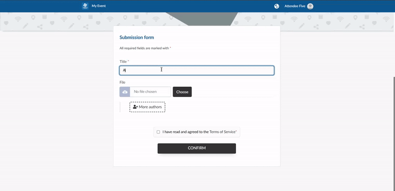 Gif showing how to add multiple authors to single abstract submission.