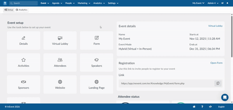 Registration form embedd
