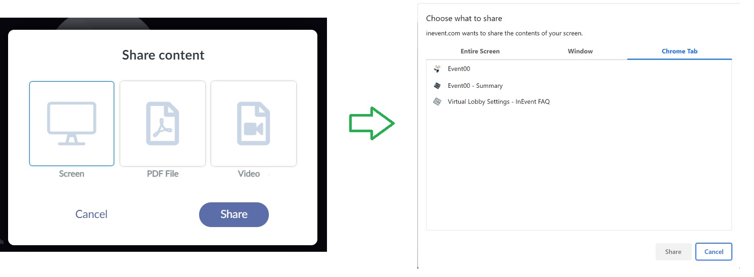 Blocking content share option
