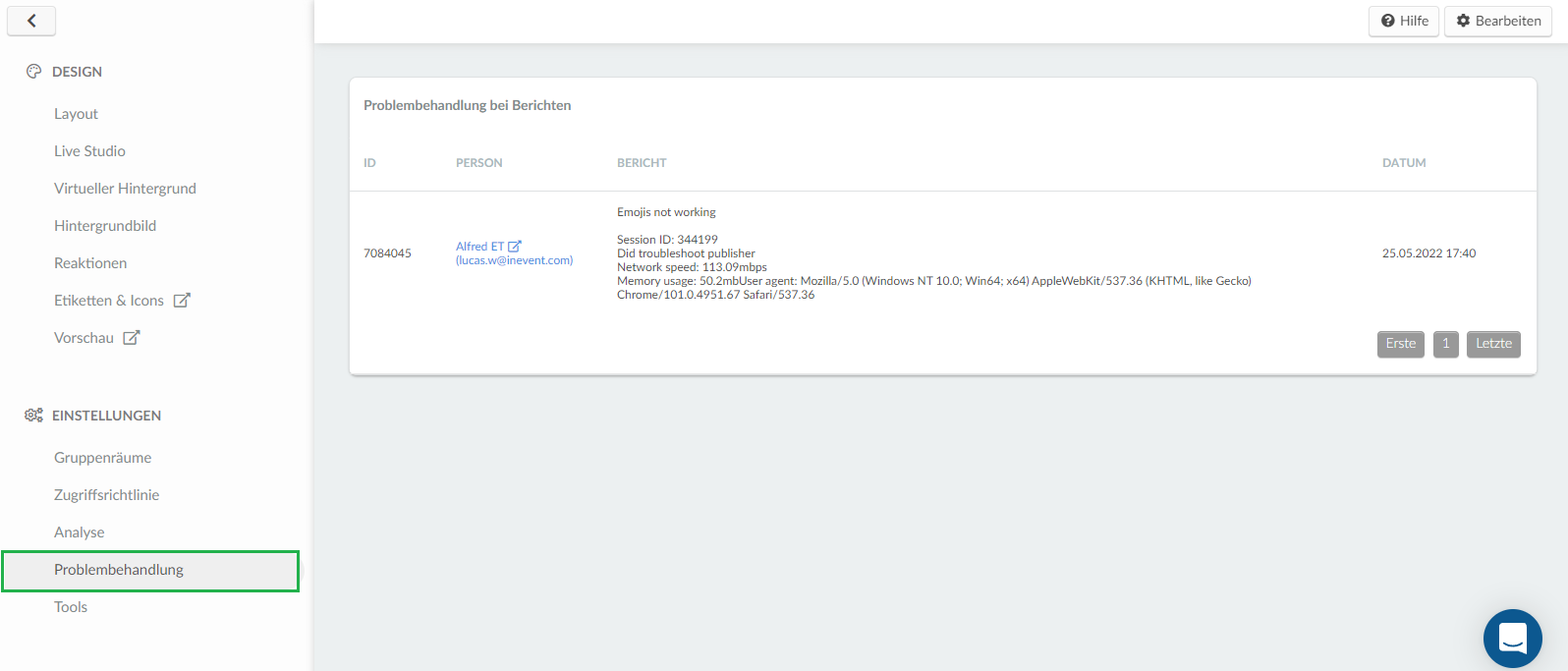 troubleshoot report on the Virtual Lobby settings