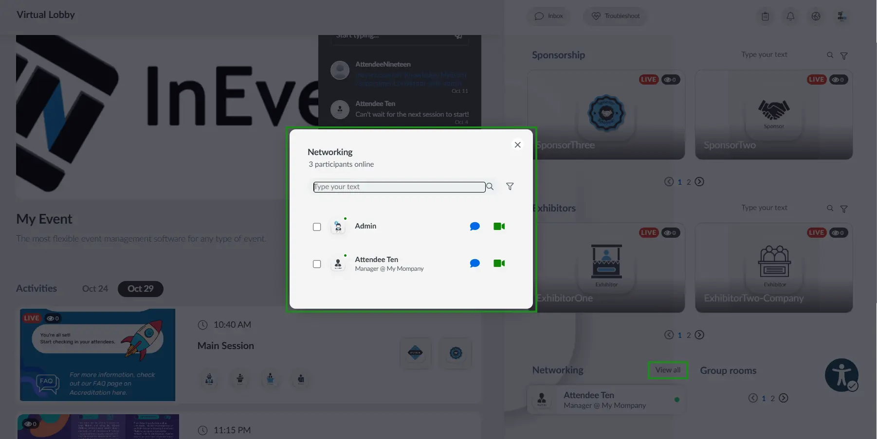 Image showing the Networking section in the VL home page
