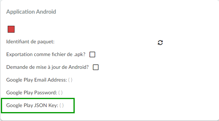 google play JSON clé