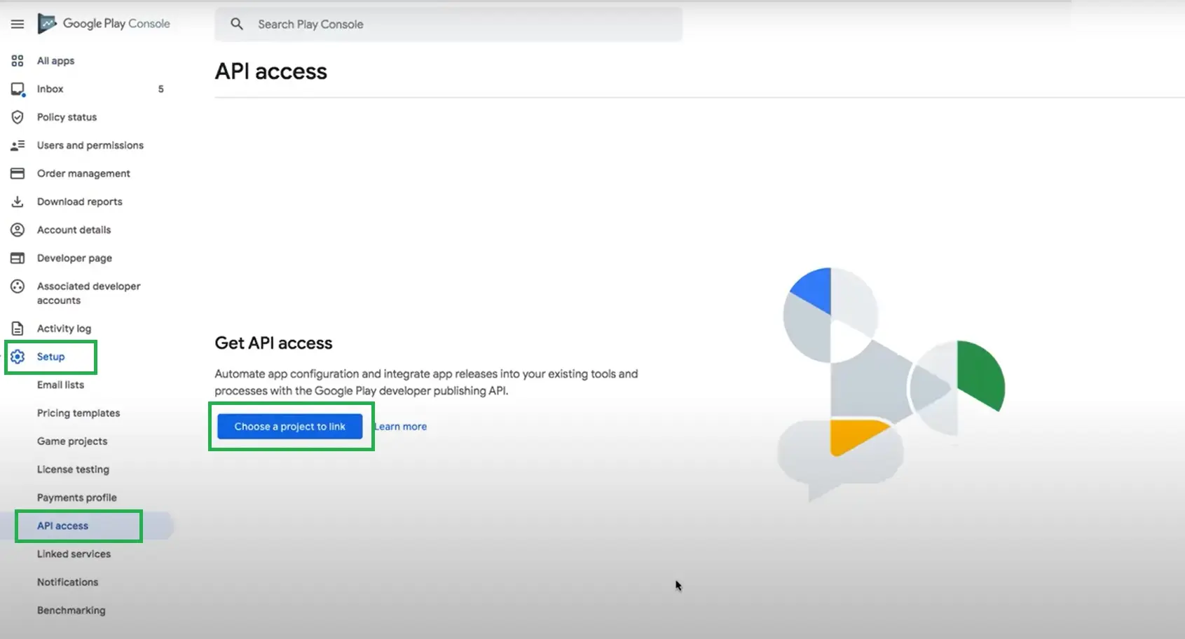 Setting up the API on Google console